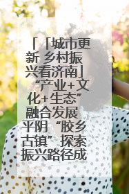 「城市更新 乡村振兴看济南」“产业+文化+生态”融合发展 平阴“胶乡古镇”探索振兴路径成效显著
