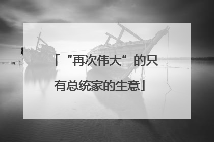 “再次伟大”的只有总统家的生意