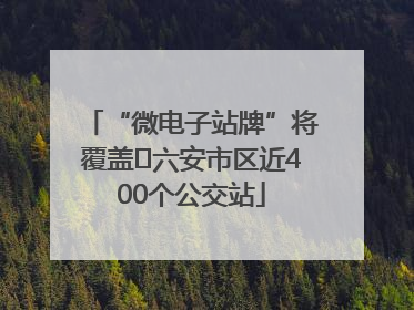 “微电子站牌”将覆盖﻿六安市区近400个公交站