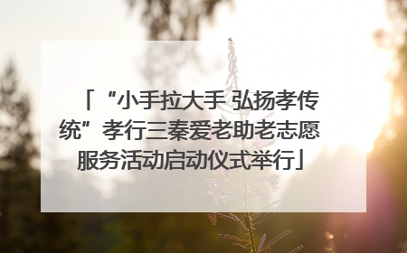 “小手拉大手 弘扬孝传统”孝行三秦爱老助老志愿服务活动启动仪式举行