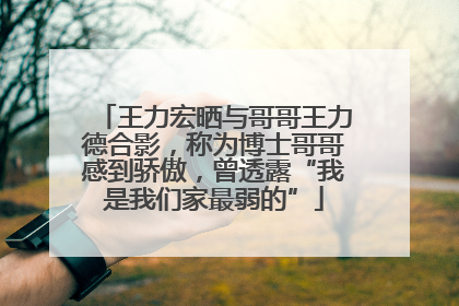 王力宏晒与哥哥王力德合影，称为博士哥哥感到骄傲，曾透露“我是我们家最弱的”