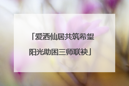 爱洒仙居共筑希望 阳光助困三师联袂