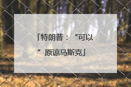特朗普：“可以”原谅马斯克