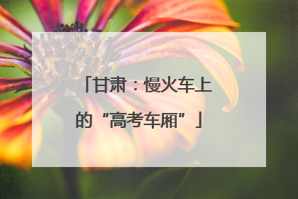 甘肃：慢火车上的“高考车厢”