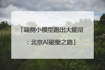 端侧小模型跑出大能量：北京AI破壁之路
