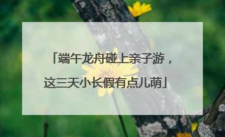 端午龙舟碰上亲子游，这三天小长假有点儿萌