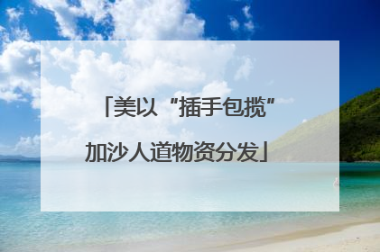 美以“插手包揽”加沙人道物资分发