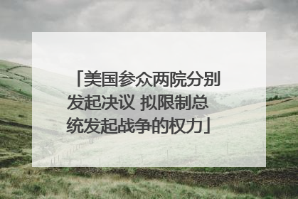 美国参众两院分别发起决议 拟限制总统发起战争的权力