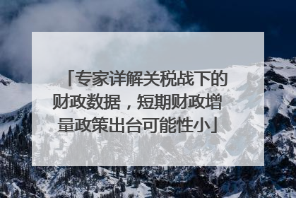 专家详解关税战下的财政数据，短期财政增量政策出台可能性小