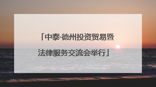 中泰·德州投资贸易暨法律服务交流会举行
