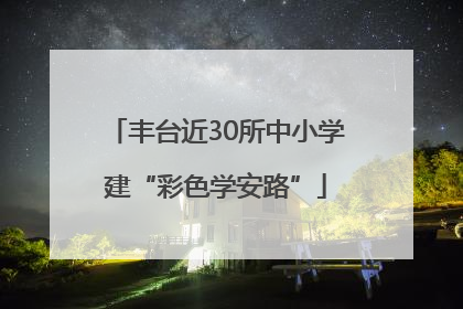 丰台近30所中小学建“彩色学安路”