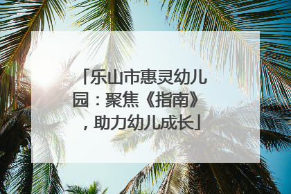 乐山市惠灵幼儿园：聚焦《指南》，助力幼儿成长