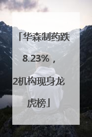 华森制药跌8.23%，2机构现身龙虎榜