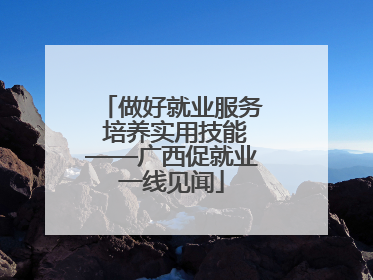 做好就业服务 培养实用技能——广西促就业一线见闻