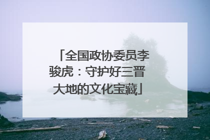 全国政协委员李骏虎：守护好三晋大地的文化宝藏