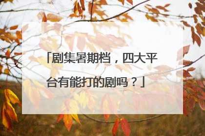 剧集暑期档，四大平台有能打的剧吗？