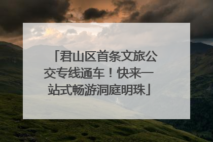 君山区首条文旅公交专线通车！快来一站式畅游洞庭明珠
