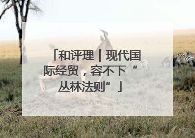 和评理｜现代国际经贸，容不下“丛林法则”