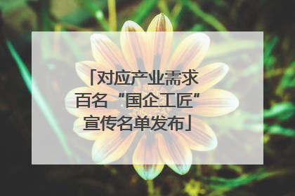 对应产业需求 百名“国企工匠”宣传名单发布