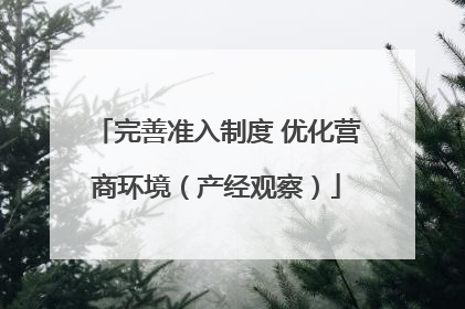 完善准入制度 优化营商环境（产经观察）