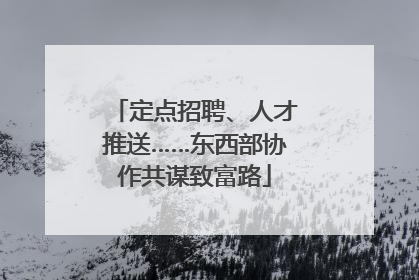 定点招聘、人才推送……东西部协作共谋致富路