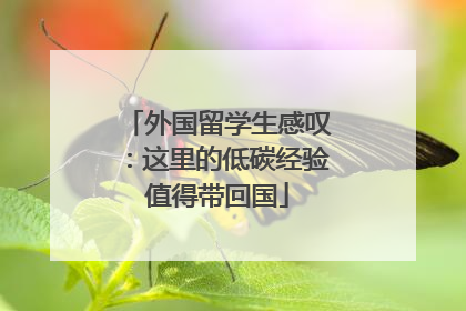 外国留学生感叹：这里的低碳经验值得带回国
