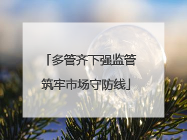 多管齐下强监管 筑牢市场守防线