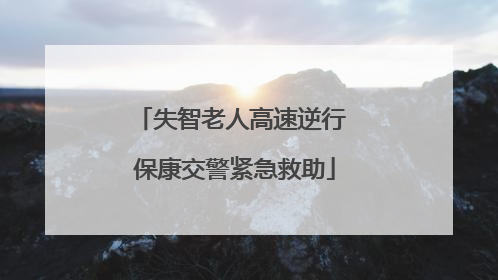 失智老人高速逆行 保康交警紧急救助