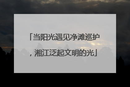 当阳光遇见净滩巡护，湘江泛起文明的光