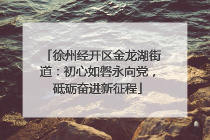 徐州经开区金龙湖街道：初心如磐永向党，砥砺奋进新征程