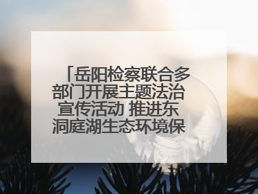 岳阳检察联合多部门开展主题法治宣传活动 推进东洞庭湖生态环境保护工作