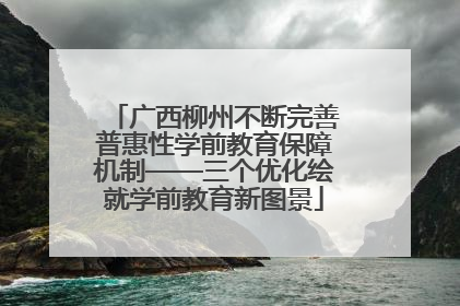 广西柳州不断完善普惠性学前教育保障机制——三个优化绘就学前教育新图景