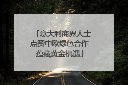 意大利商界人士点赞中欧绿色合作蕴藏黄金机遇