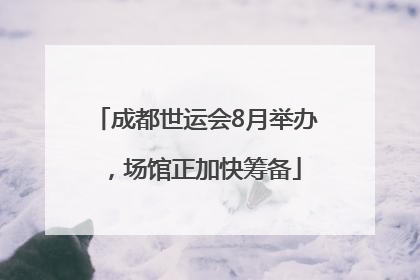 成都世运会8月举办，场馆正加快筹备