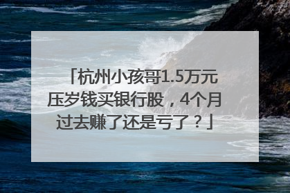 杭州小孩哥1.5万元压岁钱买银行股，4个月过去赚了还是亏了？