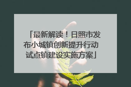 最新解读！日照市发布小城镇创新提升行动试点镇建设实施方案