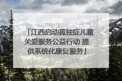 江西启动孤独症儿童关爱服务公益行动 提供系统化康复服务