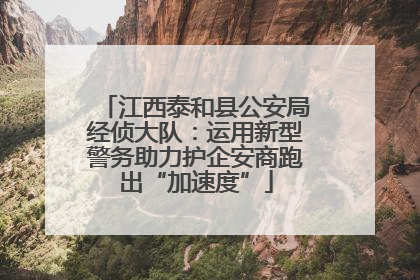 江西泰和县公安局经侦大队：运用新型警务助力护企安商跑出“加速度”