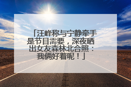 汪峰称与宁静牵手是节目需要，深夜晒出女友森林北合照：我俩好着呢！