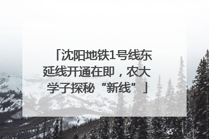 沈阳地铁1号线东延线开通在即，农大学子探秘“新线”