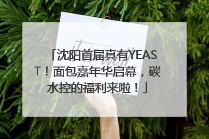 沈阳首届真有YEAST！面包嘉年华启幕，碳水控的福利来啦！