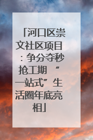河口区崇文社区项目：争分夺秒抢工期 “一站式”生活圈年底亮相