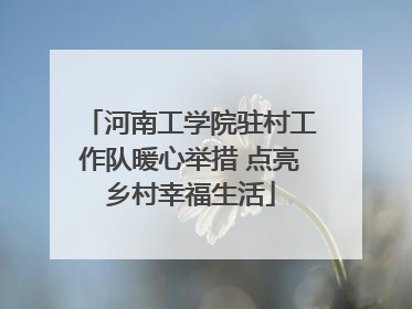 河南工学院驻村工作队暖心举措 点亮乡村幸福生活