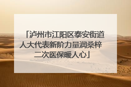 泸州市江阳区泰安街道人大代表新阶力量润桑梓 二次医保暖人心