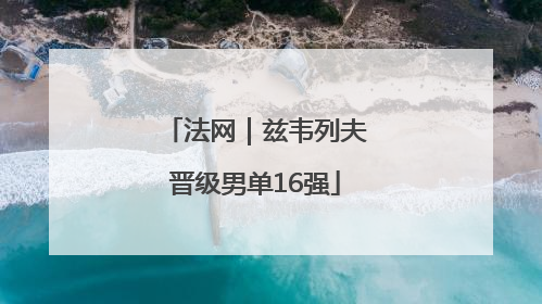 法网｜兹韦列夫晋级男单16强