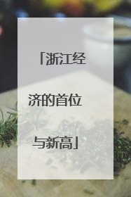 浙江经济的首位与新高