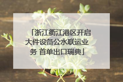 浙江衢江港区开启大件设备公水联运业务 首单出口瑞典