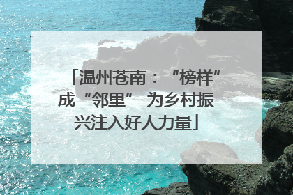温州苍南：“榜样”成“邻里” 为乡村振兴注入好人力量