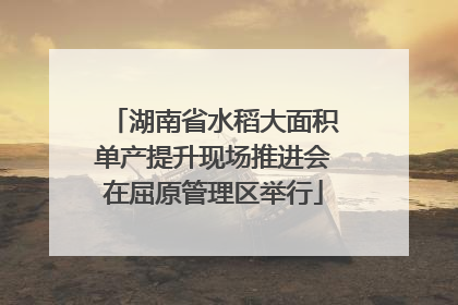 湖南省水稻大面积单产提升现场推进会在屈原管理区举行