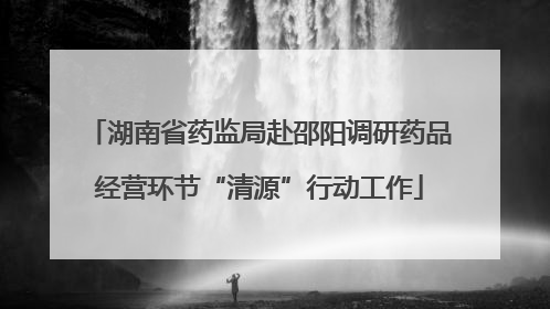 湖南省药监局赴邵阳调研药品经营环节“清源”行动工作